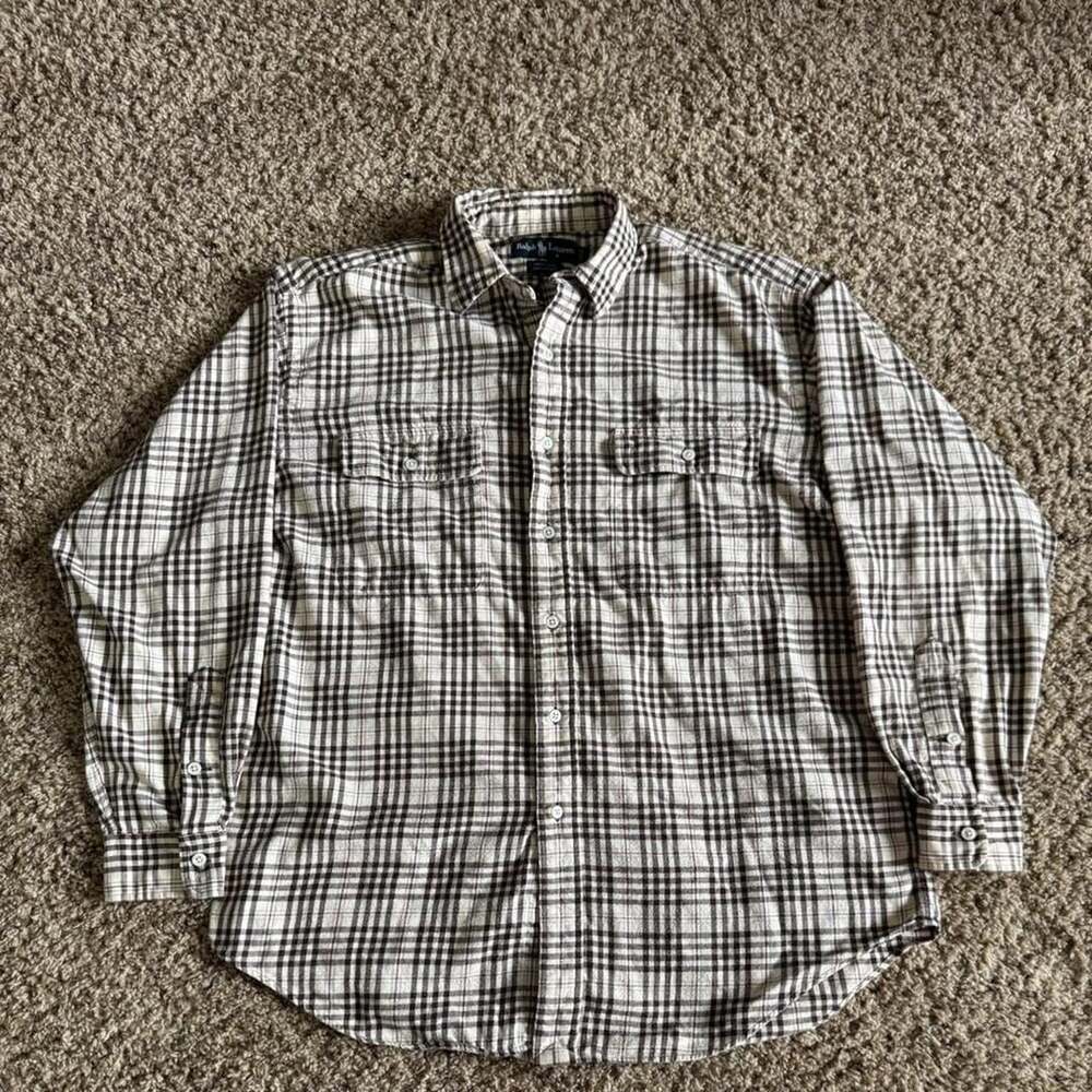 Ralph Lauren Whitfield Plaid Cotton Shirt Size M